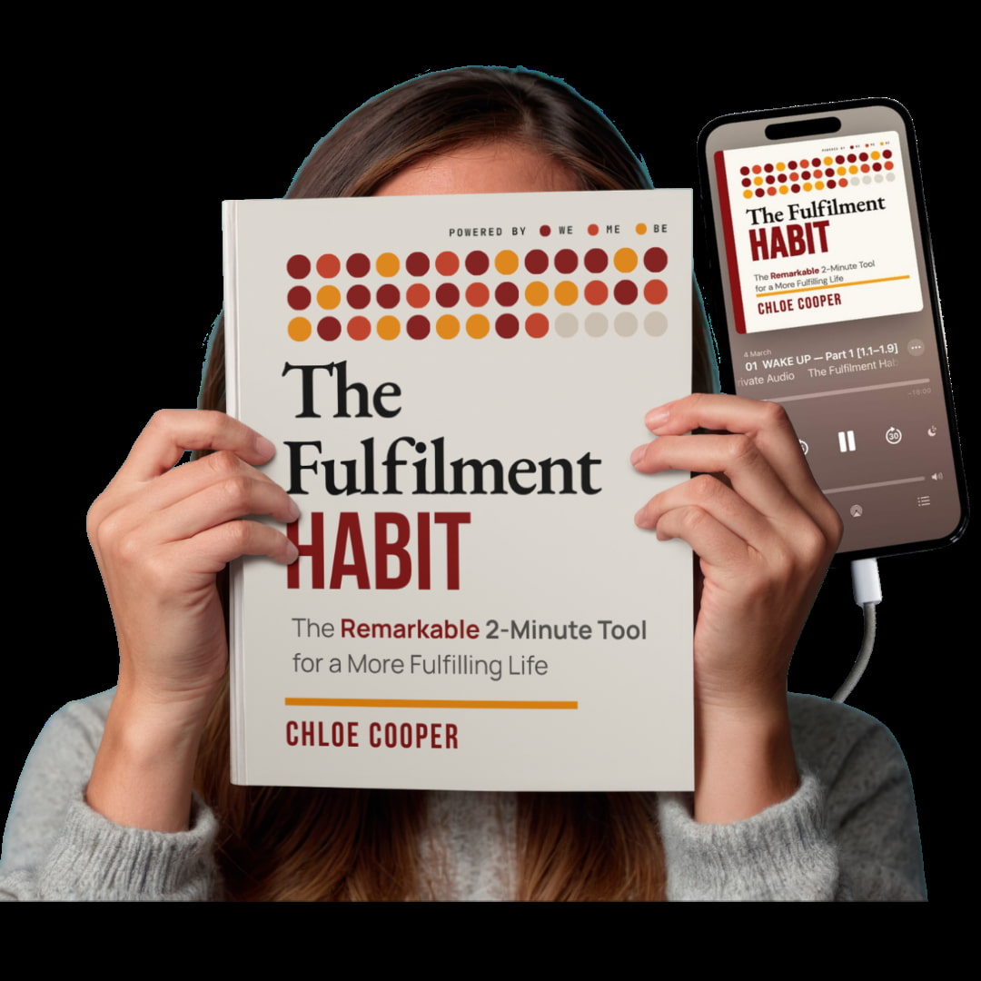 Chloe Cooper holding The Fulfilment Habit