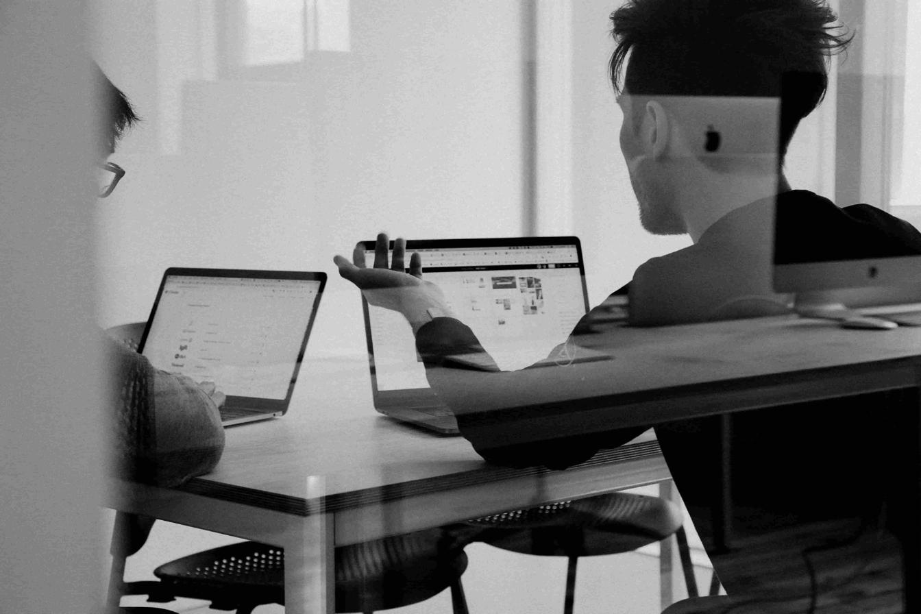 A team in conversation around a table
